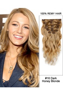 14” 7pcs #16 Dark Honey Blonde Body Wave 100% Remy Hair Clip In Human Hair Extensions 14” 7pcs #16 Dark Honey Blonde Body Wave 100% Remy Hair Clip In Human Hair Extensions